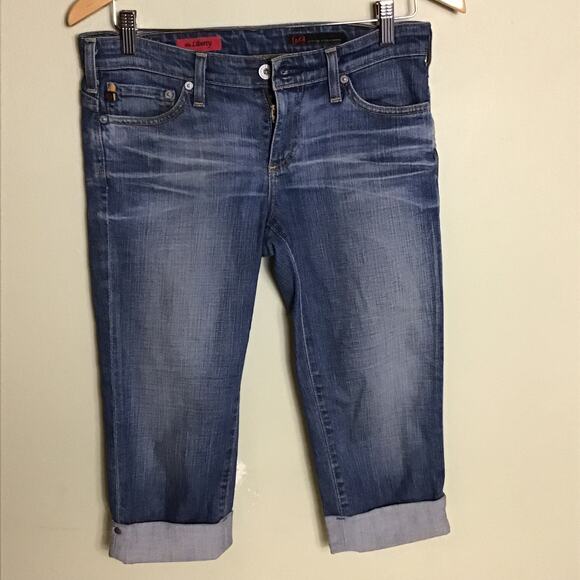 Adriano Goldschmied  Bermuda Shorts Sz 28R EUC Med Wash Rolled Hem Jean Shorts - Picture 4 of 14